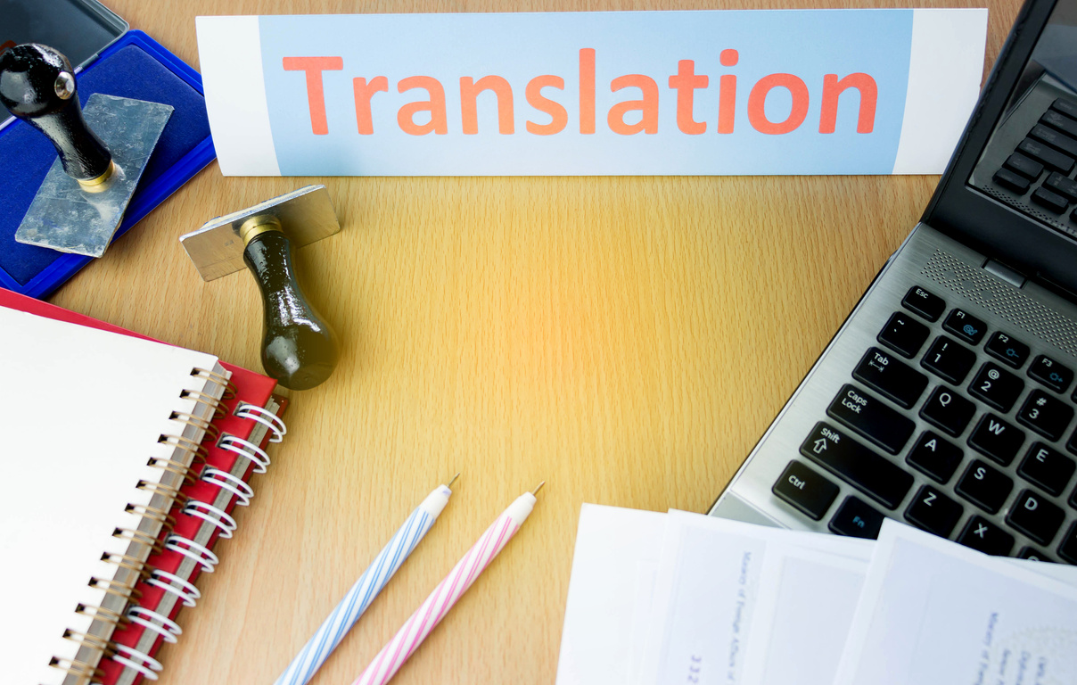 translation word on office table